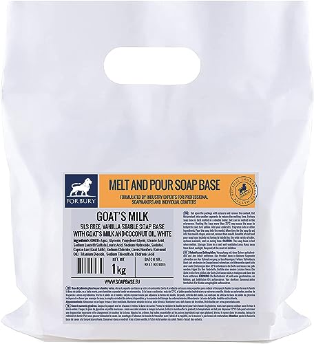 2,2lb Goat's Milk White Soap Base Melt and Pour. SLS Free, Vanilla Stable