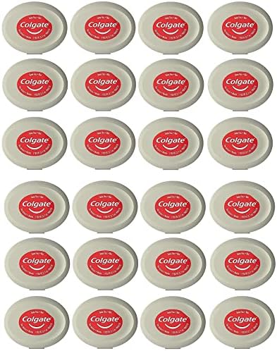 Colgate Waxed Dental Floss for Improved Mouth Health Small Travel Size 3 Yards (2.7 Meters) - Pack of 24