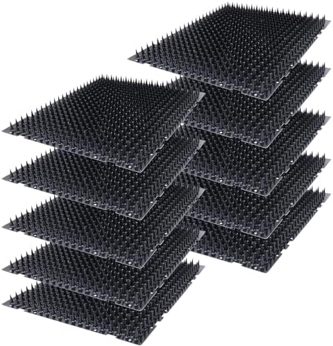 10 Packs Scat Mat for Cats, 13X16 inches Pet Deterrent Spikes, Indoor Outdoor Humane Cat Repellent Fence (Black)