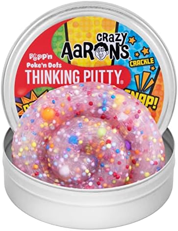 Crazy Aaron's Thinking Putty® - Poke'N Dots Popp’n - Multi-Color Sensory Putty for Kids and Adults in a 4" Tin - Creative and Endless Fun, Stress Relief Therapy Toys, Never Dries Out - Made in USA