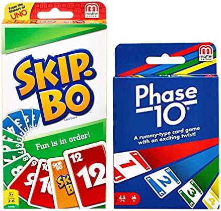 Mattel Phase 10 Card Game with Skip-Bo Card Game