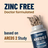 Zinc Free AREDS 2 Eye Vitamins - Zinc Free Eye Vitamins - Zeaxanthin Plus Lutein Eye Vitamins - Soy-Free VCaps - No Zinc and Copper