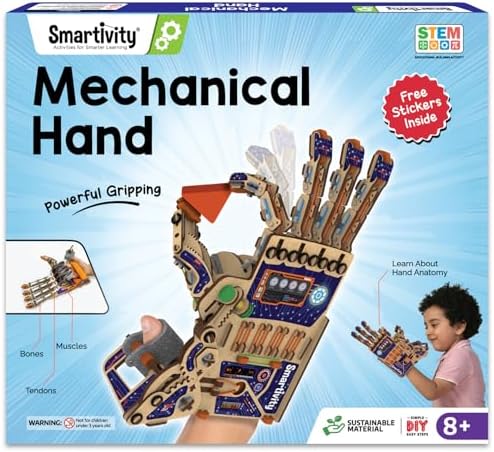 Smartivity Robotic Mechanical Hand STEM Toy for Kids 8-9-10-11-12-13-14 Years Old | 2024 Parents Choice Award Winner I Birthday Gift for Boys & Girls | Engineering Kit for 8-14 Years Old