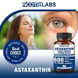 Nootrilabs Naturals Astaxanthin 15mg + Panax Ginseng, Ginkgo Biloba Supplements, 90 Vegan Capsules, Promotes Eye, Skin, Joint Health Energy, Cardiovascular Support + Immune Defense and Focus