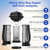 Bug Zapper Outdoor, Mosquito Trap for Indoors with Powerful 20W Bulb, Waterproof Fly Zapper, Electric Mosquito Killer for Home, Backyard, Patio (20, Volts)