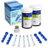 EXACTIVE Vital Blood Glucose Test Strips, 50 pcs Test Strips and 50 pcs Lancets for EXACTIVE Vital Blood Sugar Monir