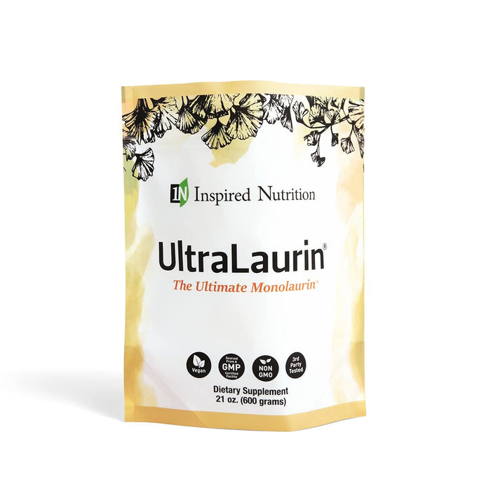 Inspired Nutrition UltraLaurin ® Supplement for Immune Support and Gut Health - Monolaurin Pellets - 21oz - 200 Servings, 3000 mg Each