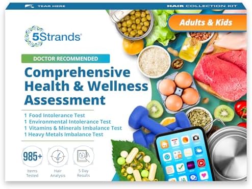 5Strands Food & Environmental Intolerances, Deficiency Test, 998 Items Tested, Includes 4 Tests for Adults & Kids - Food, Environment, Nutrition & Metals Imbalance Test, Results in 5 Days
