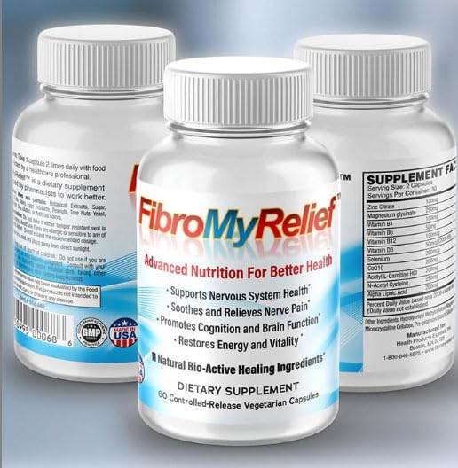 FibroMyRelief Advanced Dietary Supplement - specially formulated to support nerve health, relieve pain and inflammation while boosting energy and reducing fatigue.