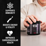 Jacked Factory Vita XT Performance Multivitamin Powder - Daily Multivitamin for Men with KSM-66 Ashwagandha, Prebiotic Fiber, Vitamin A, C, D, K, B6, B12, & More - Strawberry Lemonade, 30Sv