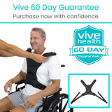 Vive Wheelchair Harness for Adults - Wheelchair Seat Belt - Safety Belt for Elderly - Torso Support Vest Restraint - Wheelchair Seatbelt Body Harness for Disabled - Adjustable Straps Prevent Sliding