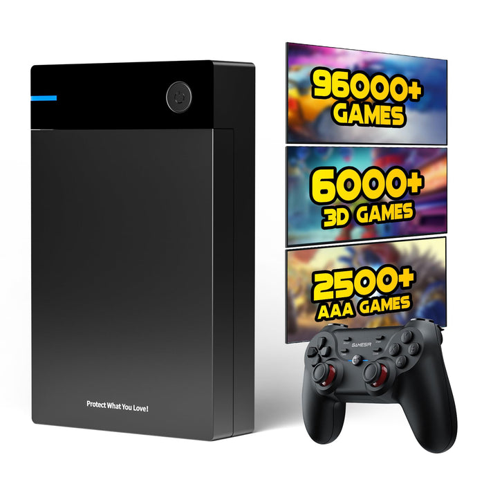 Kinhank 12T HDD Retro Gaming Hard Drive with 96000+ Classic Games, Include 6000+ 3D Games, USB 3.0, 12tb External Portable Game Hard Drive Disk for Win 7/8/10/11，with Wireless Controller