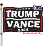 Trump Vance 2024 Flags 3x5 Outdoor Double Sided- Donald Trump Flags Made In USA 3 Ply Heavy Duty with 2 Brass Grommets for Outside Oudoor