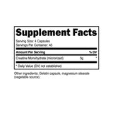 Primal Creatine Monohydrate (3,000 Mg, 180 Caps) - Micronized Creatine Supplement, 750mg Per Capsule, Great for Preworkout and Recovery - Gluten-Free, Non-GMO