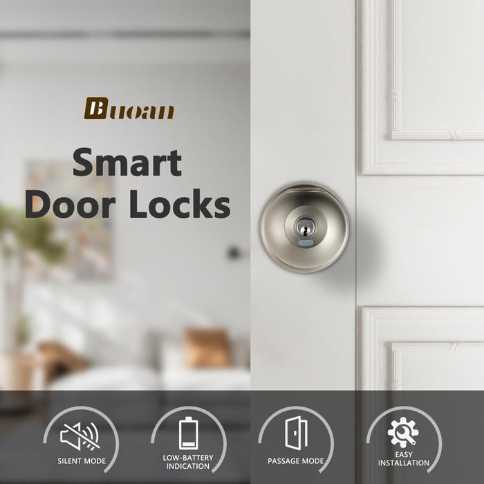 Fingerprint Door Lock, Smart Fingerprint Door Knob with Lock, Biometric Door Lock, Keyless Thumbprint Entry Door Lock for Bedrooms, Hotels, Apartments, Offices and Garages