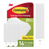 Command 20 lb XL Heavyweight Picture Hanging Strips 16 Pairs (32 Command Strips), Damage Free Hanging Picture Hangers, Heavy Duty Wall Hanging Strips for Home Decor, White Adhesive Strips