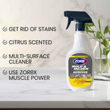 ZORBX Extra Strength M&M Remover and Cleaner - Bleach Free Cleaner Spray | Scrub Free Formula | All-Purpose Odor Remover for Carpet, Bathroom, Walls, Wood, Shower and Car - 24 FL Oz