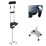 Support Way Under Arm Aluminum Pain Free Knee Crutch with Widened Base for Ankle Injury Sprains and Alternative to Knee Scooter, Height Adjustable Lightweight Waking Cane Support for Knee Rest