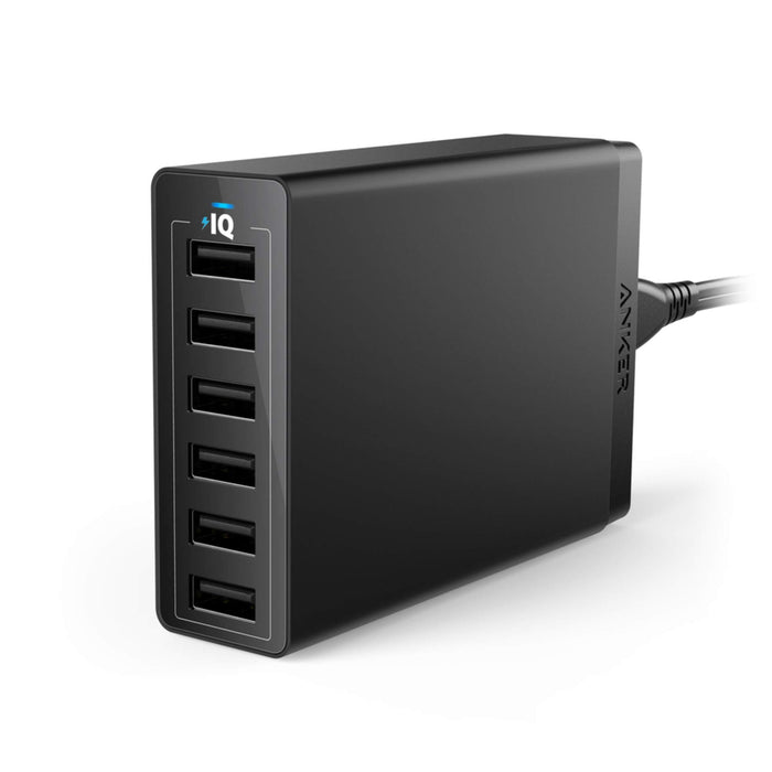 Anker Charger, 60W 6 Port Charging Station, PowerPort 6 Multi USB Charger for iPhone 15/Pro/Pro Max/14/13, iPad Pro/Air/Mini, Galaxy S23/S22/S21, Note 20 Ultra, LG, HTC, and More