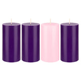 Mega Candles 4 pcs Unscented Christmas Advent Round Pillar Candle, Hand Poured Premium Wax Candles 3 Inch x 6 Inch, Holidays, Church, Decorations, Devotional, Celebration, Party & More