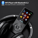 Mp3 Player,RUIZU X02 16GB Ultra Slim Music Player,Long Battery Life Mp3 with FM Radio, Voice Recorder, Video Play, Text Reading, 80 Hours Playback and Expandable Up to 128 GB (Black)