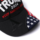 Trump 2024 Hat,3D Embroidered Trump Hat Keep America Great Donald Trump Slogan Hat Adjustable Baseball Cap (Black 2024)