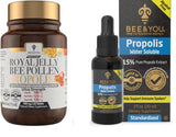 BEE and You Bundle, Royal Jelly and Pure Propolis Extract, 100% Natural Superfood, Immune Support Supplement, Antioxidants, Keto, Paleo, Gluten-Free