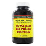YS Organics Triple Bee Complex, Royal Jelly, Bee Pollen, Propolis -90 Caps -2 Pack