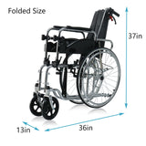 Reclining Wheelchair for Adults, Swing-Away Elevating Leg Rests and Flip-Back Arms, Heavy Duty Bariatric Wheelchair with High Back & Removable Headrest, 18" Seat Width, 350 Lbs