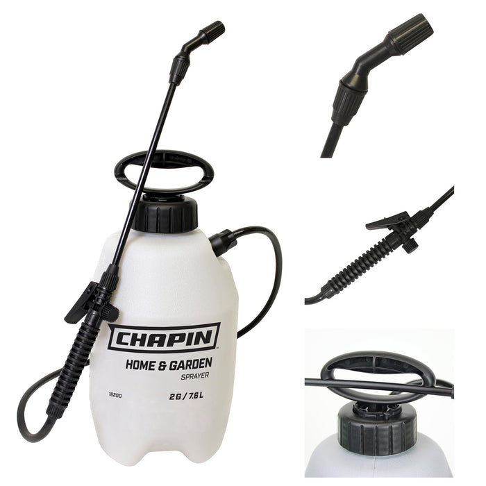 Chapin 16200 Pump Sprayer, 2-Gallon, Lawn & Garden Translucent Poly Tank, Adjustable Cone Nozzle, Ergonomic Handle & in-Tank Filter for Herbicides, Pesticides & Fertilizers