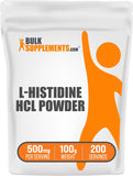 BulkSupplements.com L-Histidine HCl Powder - L-Histidine Supplement, Histidine 500mg - Essential Amino Acid, Gluten Free, 500mg per Serving, 100g (3.5 oz) (Pack of 1)