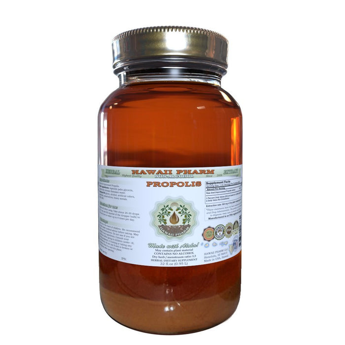 Propolis Alcohol-Free Liquid Extract, Raw Propolis Glycerite 32 oz Unfiltered