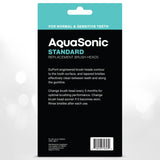 AquaSonic Standard Replacement Brush Heads | for Normal & Sensitive Teeth | Compatible with Many AquaSonic Toothbrush Handles (8 Pack Black)