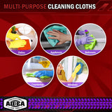 AIDEA Microfiber Cleaning Cloths-150PK, Microfiber Towels for Cars, Premium All-Purpose Car Cloth, Lint-Free Rags, Absorbent Microfiber Cloth for SUVs, House, Kitchen, Window-12×12"