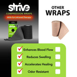 STRIVE Compression Infrared 6"x60" Therapy Wrap for Wrist, Arm, Leg, Ankle, Elbow. Enhances Blood Flow, Reduces Swelling, Accelerates Healing. Black, Made in the USA