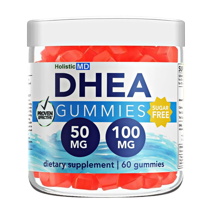 Holistic MD dhea 100mg 50mg dhea Supplement for Women | dhea Supplement for Men | clinically Studied high Absorption | Sugar Free Vegan Strawberry Gummies 60 Days Supply