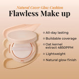 LOVB LOVB Natural Cover Glow Cushion Foundation | Korean Foundation Makeup | Long-Lasting Buildable Coverage | Lightweight and Moisturizing | Flawless Finish 0.42oz (23N Natural Beige)