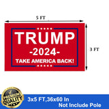 Trump Flag 2024 3x5 Outdoor Double Sided- Red Trump President 2024 MAGA Flags Heavy Duty 3 Ply Polyester for Election Outside Outdoor