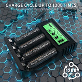 POWEROWL Rechargeable AAA Batteries PRO w/ 4 Bay Charger, High Capacity 1100mAh, Premium NiMH Triple A Battery -8 Count