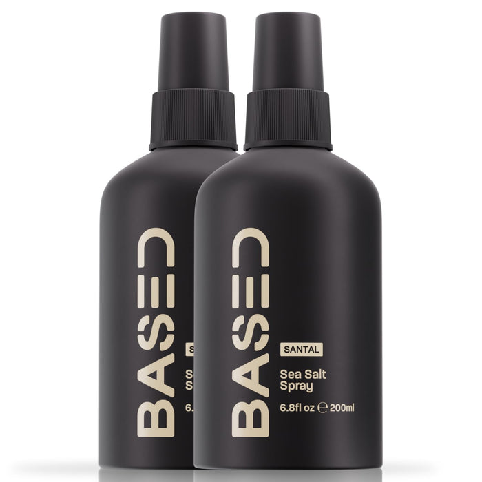 BASED Sea Salt Spray, Natural Finish Sea Salt Spray for Hair, Volume & Texture, Infused with Kelp & Vitamin B5, Light & Non-Greasy, Paraben Free, No Drying Alcohols, 6.8 oz (Pack of 2)"