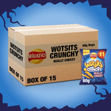 WALKERS Wotsits Crunchy Really Cheesy Snacks 60g x Case of 15