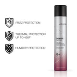 Joico Power Spray Fast-Dry Finishing Spray | For Most Hair Types | Protect Against Heat & Humidity, Pollution & Harmful UV | Paraben & Sulfate Free | 72 Hour Hold | 9.0 Fl Oz