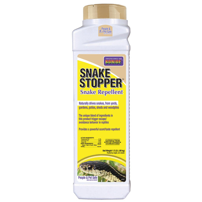 Bonide Snake Stopper Snake Repellent, 1.5 lbs Ready-to-Use Granules, Outdoor Deterrent for Snakes, Lizards, Iguanas