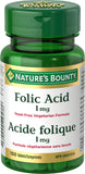 NATURE'S BOUNTY Folic Acid 1 mg 150 Tablets (Packaging May Vary)