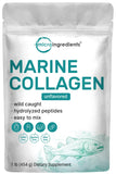 Micro Ingredients Marine Collagen Peptides, 1lb (37 Servings) | Wild Caught Fish Source | Hydrolyzed Peptides for High Absorption | Unflavored, Keto & Pescatarian Friendly | Easy to Mix, Non-GMO