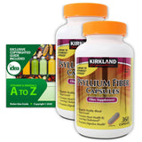 Psyllium Fiber Supplement, Digestive Health Compatible with Kirkland Signature Supports Regularity 360 Capsules (2 Pack) Bundle with Exclusive Vitamins & Minerals - A to Z - Better Idea Guide