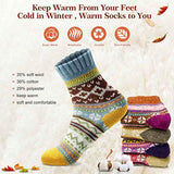 MORECOO Womens Socks Winter - Christmas Gifts for Women - Thick Wool Soft Warm Fuzzy Cozy Socks for Women