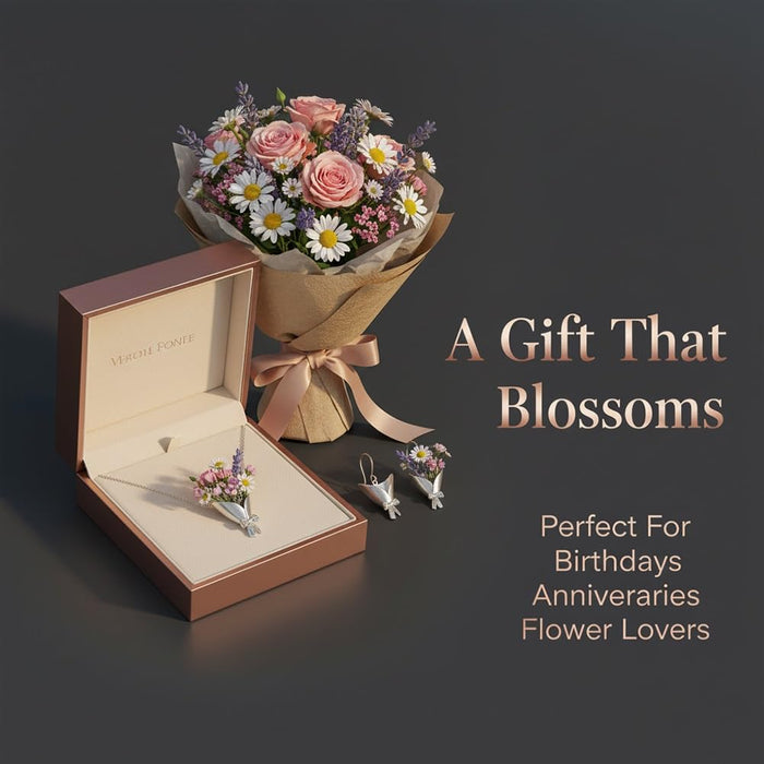 DIY Bouquet Necklace Wearable Mini Vase Jewelry Collection Chain Trendy Flower Holder Pendant to Insert Dried or Real Blooms