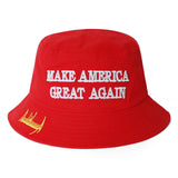 MAGA Bucket Hat,Trump 2024 Flat Top Cap Make America Great Again Donald Trump Slogan Cap Unisex Outdoor Sun Hat (New Red MAGA Bucket Hat)