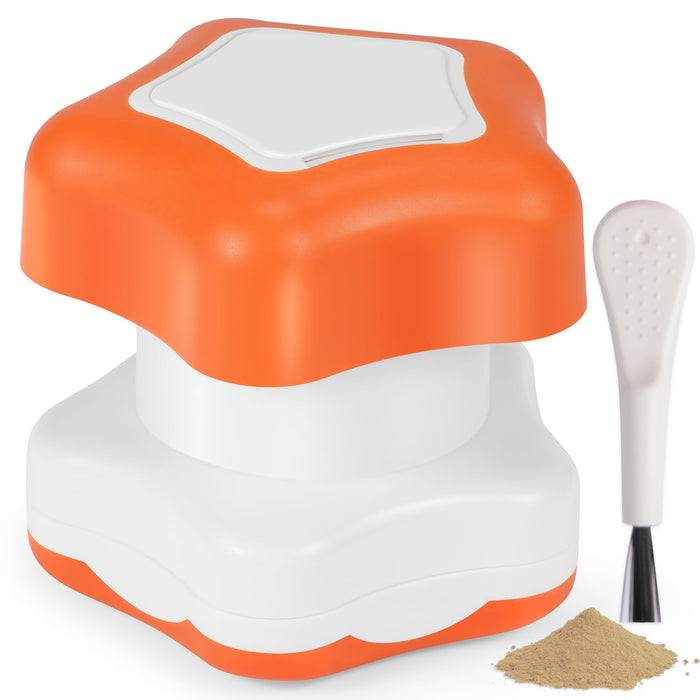 Johnbee Pill Crusher, Pill Grinder Fine Powder Extremely Fine. Storage Compartment. Pill Crushers for Elderly, Family and Pets. Silicone Edges. Grind Multiple Pills at Once - Cleaning Brush (Orange)